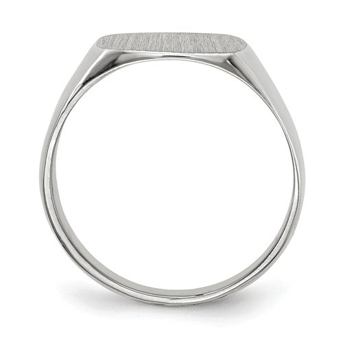 14k White Gold 12.5x12.5mm Closed Back Signet Ring