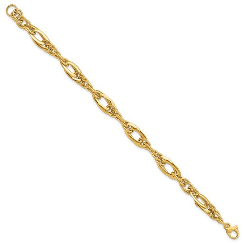 14k Fancy Link 7.5in Bracelet