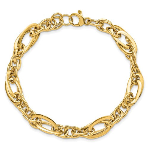 14k Fancy Link 7.5in Bracelet
