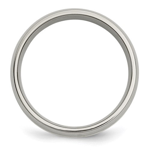 Chisel Titanium Polished with 14k Gold Inlay 6mm Band