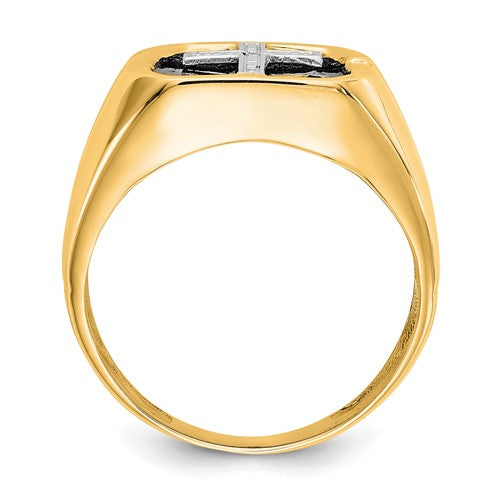 14k A Diamond men's ring