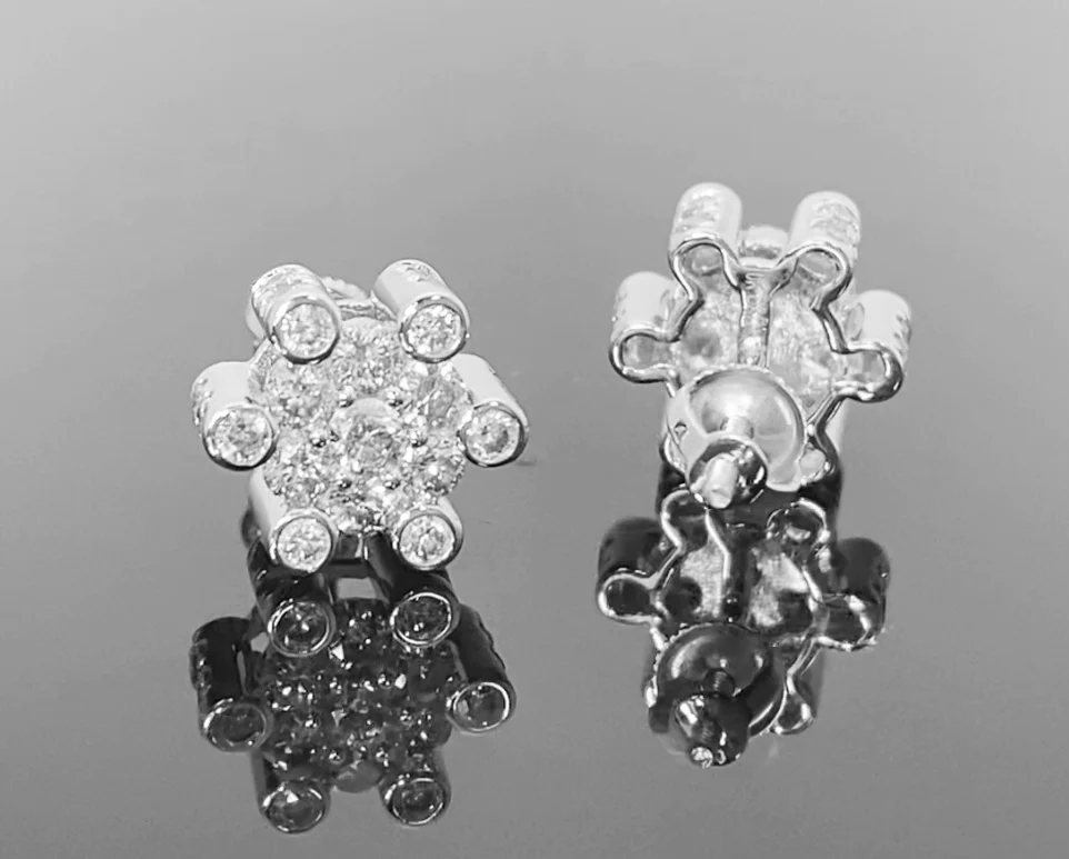 10K WHITE GOLD 1.35 CARAT MENS WOMENS 10 MM 100% GENUINE DIAMONDS EARRING STUDS