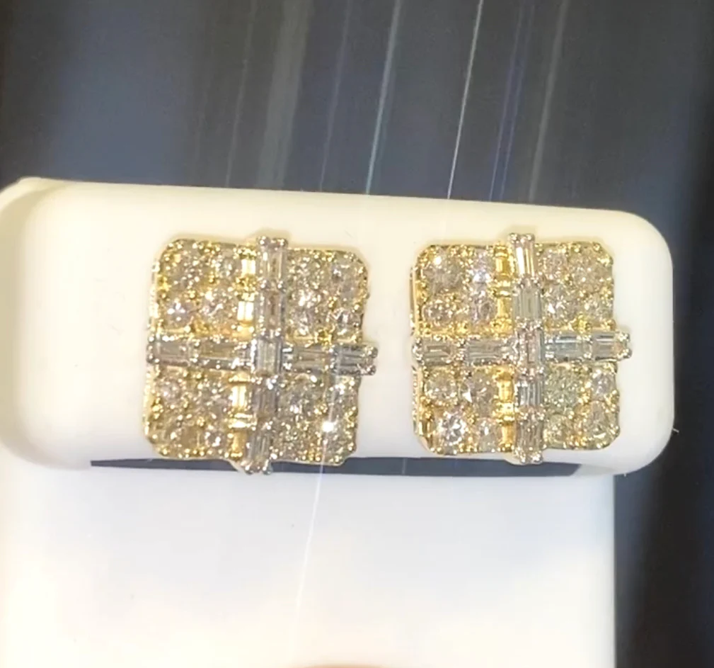10K YELLOW GOLD 1.75 CARAT 13 MM 100% GENUINE DIAMONDS MENS/WOMENS EARRING STUDS