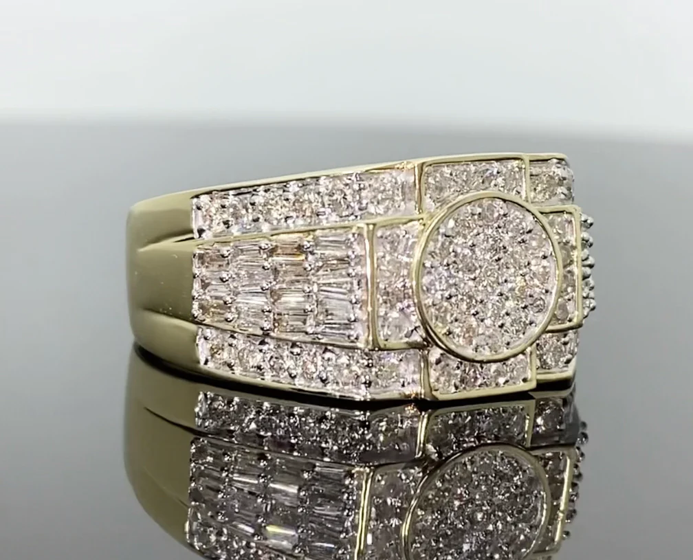 10K SOLID YELLOW GOLD 1.25 CARAT REAL DIAMOND ENGAGEMENT RING WEDDING PINKY BAND