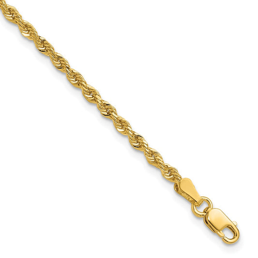 14k 2.25mm D/C Rope with Lobster Clasp Chain