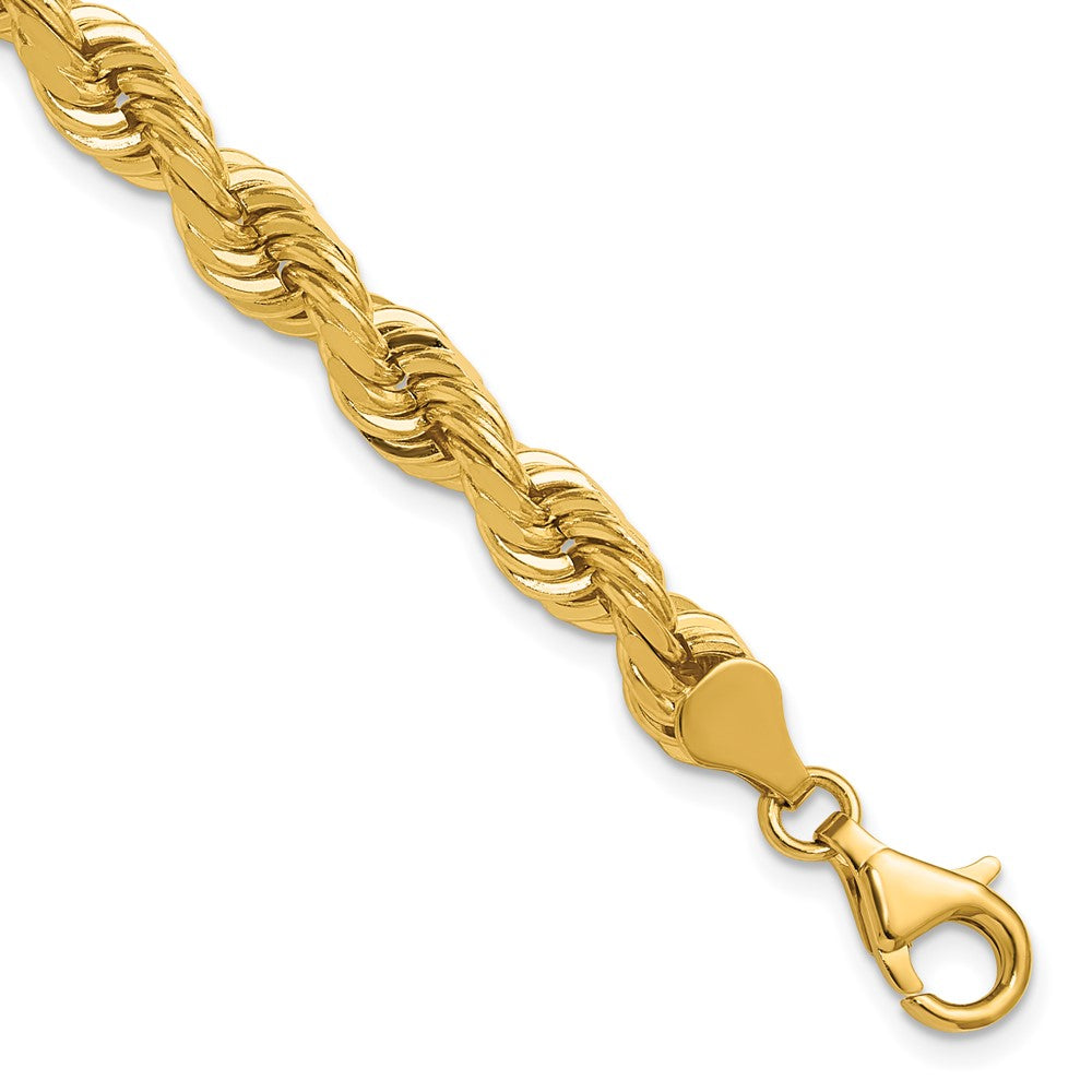 14K 6.5mm D/C Rope with Fancy Lobster Clasp Chain
