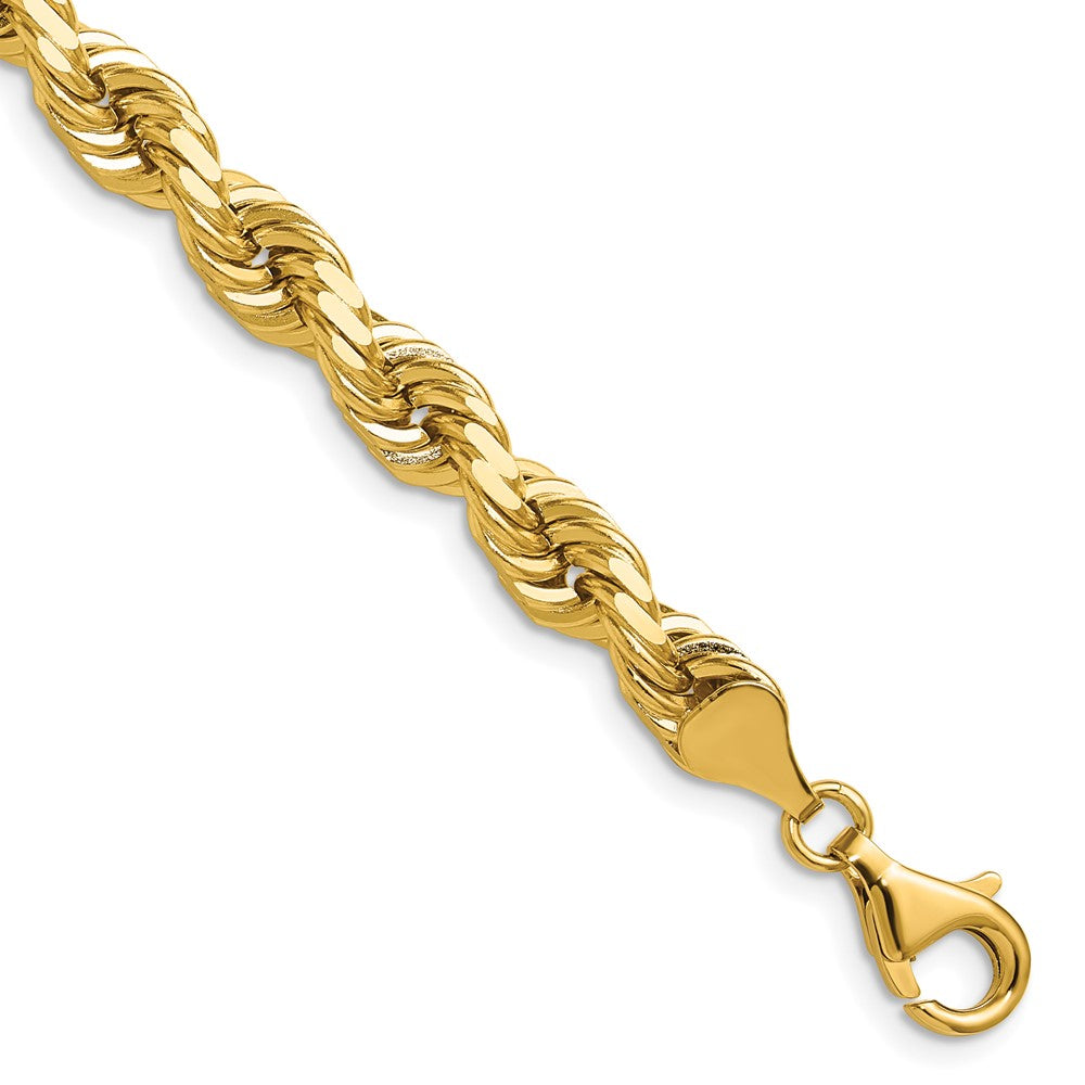 14K 6.5mm D/C Rope with Fancy Lobster Clasp Chain