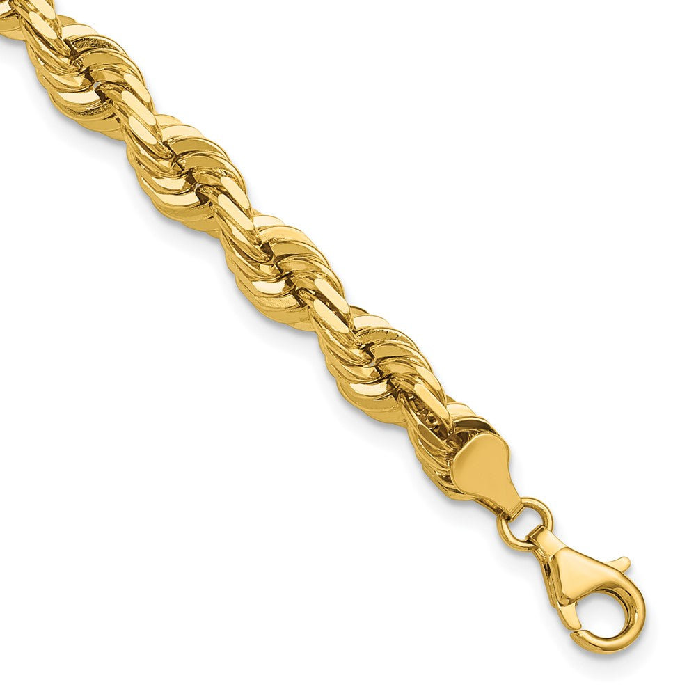 14K 7mm D/C Rope with Fancy Lobster Clasp Chain