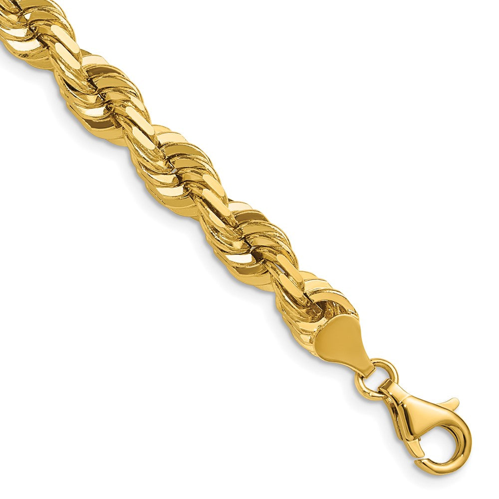 14K 7mm D/C Rope with Fancy Lobster Clasp Chain