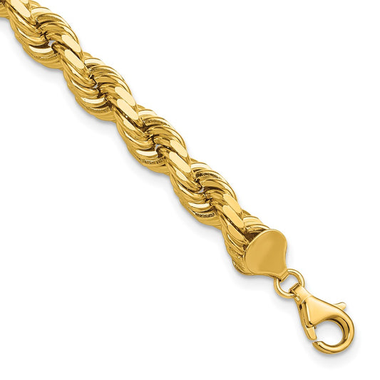 14K 8mm D/C Rope with Fancy Lobster Clasp Chain