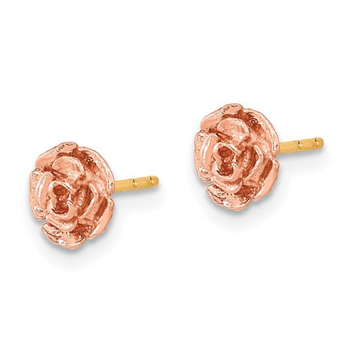 10k Two-tone Black Hills Gold Rose Post Earrings