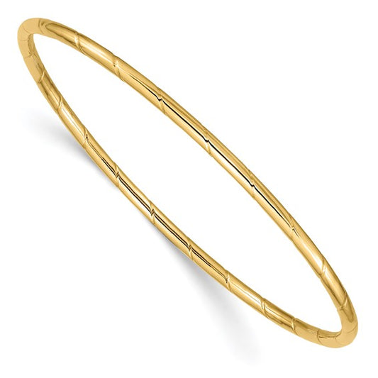 10k 2.5mm Grooved Slip-on Bangle