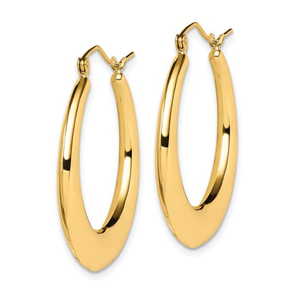 10k Polished Hollow Classic Earrings