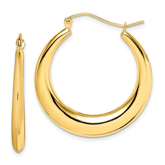 10k Polished Hollow Classic Earrings