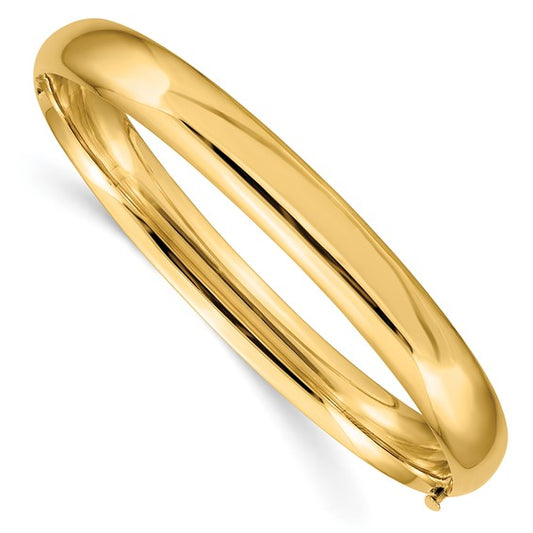 10k 5/16 High Polished Hinged Bangle Bracelet