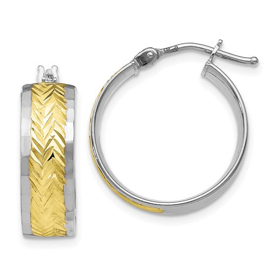 Leslie's 10K White Gold with Yellow Rhodium Polished and D/C Earrings