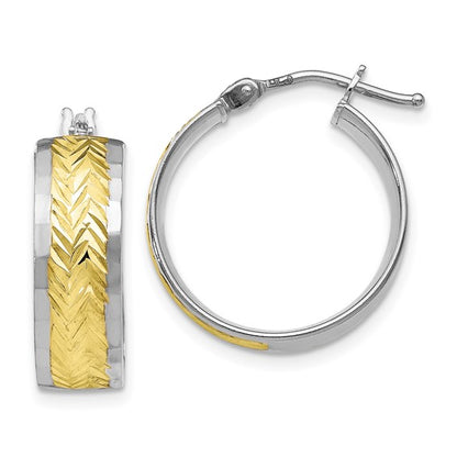 Leslie's 10K White Gold with Yellow Rhodium Polished and D/C Earrings