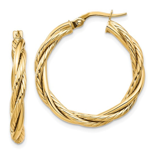 Leslie's 10K Polished Twisted Hoop Earrings