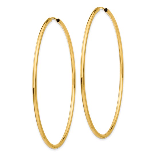 Leslie's 10k Polished Round Endless 2mm Hoop Earrings