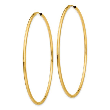 Leslie's 10k Polished Round Endless 2mm Hoop Earrings