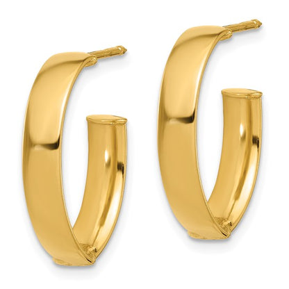 Leslie's 10K Polished J-Hoop Post Earrings