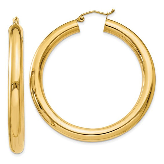 10k Polished 5mm Tube Hoop Earrings