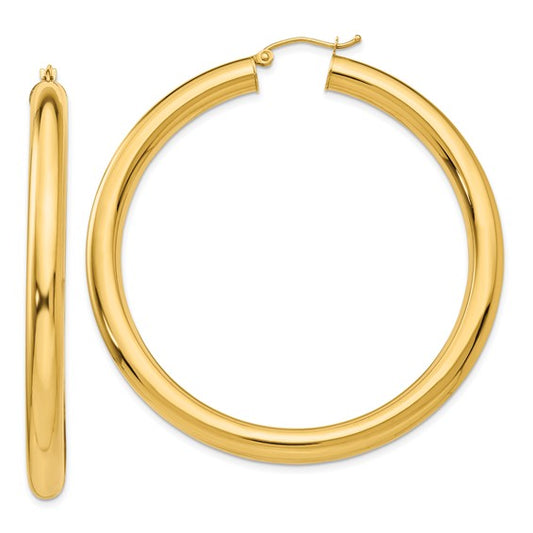 10k Polished 5mm Tube Hoop Earrings