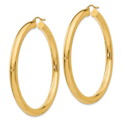 10k Polished 5mm Tube Hoop Earrings