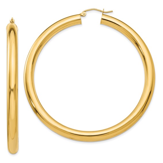 10k Polished 5mm Tube Hoop Earrings