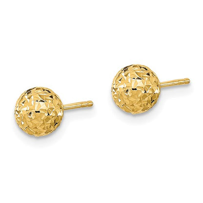 10k 6mm Diamond-Cut Ball Post Earrings