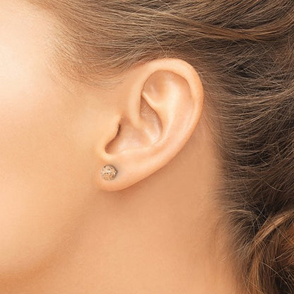 10k Rose Gold 6mm Diamond-Cut Ball Post Earrings