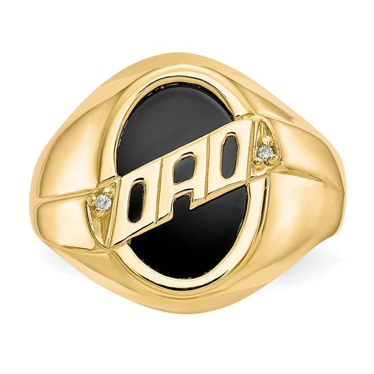 10k Men's Diamond and Black Onyx DAD Ring