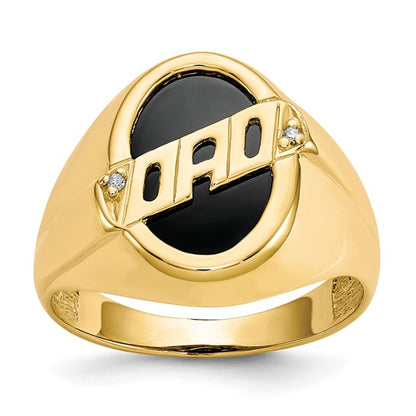 10k Men's Diamond and Black Onyx DAD Ring