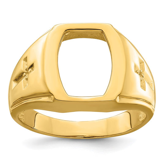 14k Men's Cross Ring Mounting