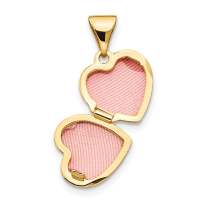 10k Scroll Border Heart Locket