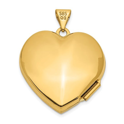 10k Two-tone Dia Always in my Heart with Heart Charm Inside 21mm Heart Locket