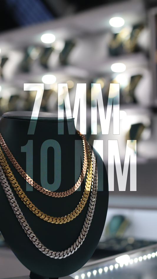SOLID CUBAN LINK 7MM TO 10MM 18K