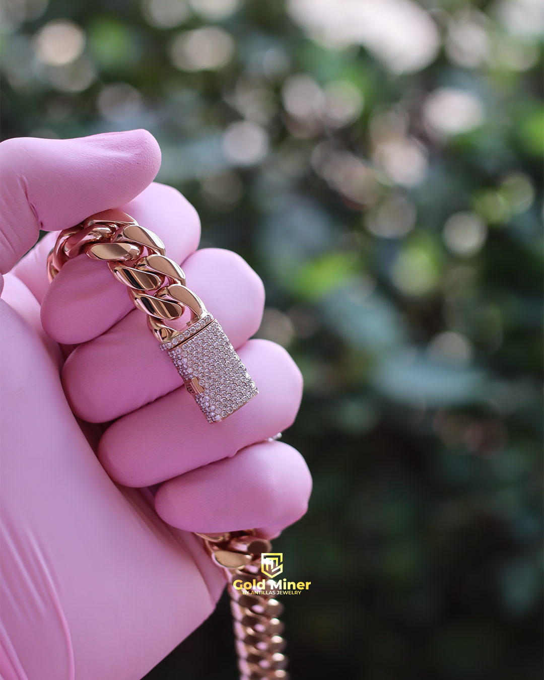 CUBAN DIAMOND LOCK 14k 7mm To 24mm