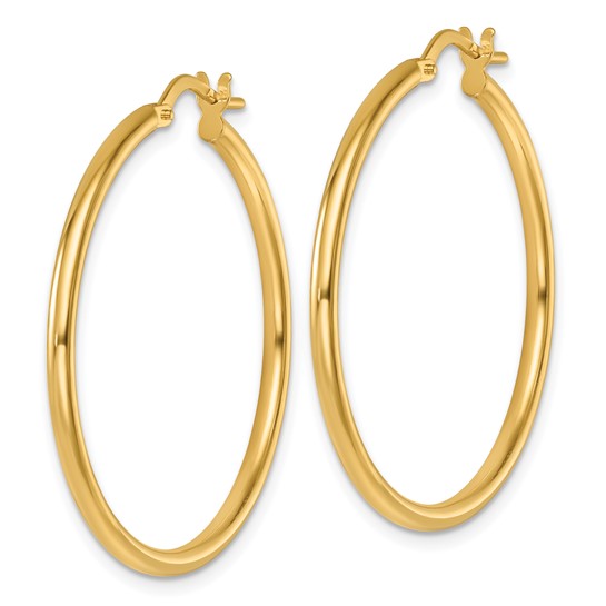 Herco 14K Polished Round Tube Hoop Earrings