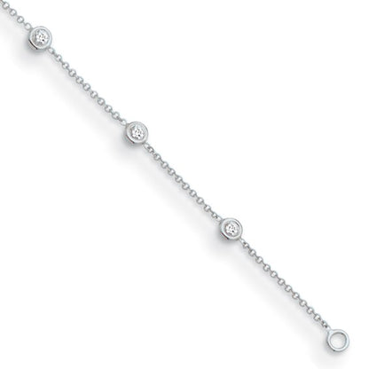 Herco 14K White Gold Diamond Circles 7.25 inch Bracelet