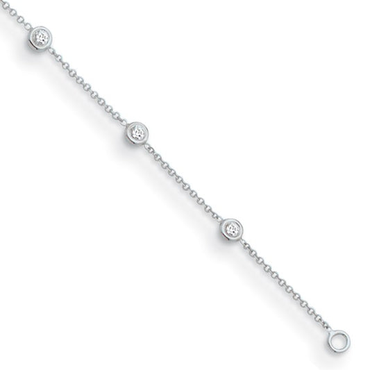 Herco 14K White Gold Diamond Circles 7.25 inch Bracelet