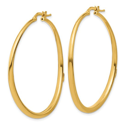 Herco 14K Polished Curved Round Hoop Earrings
