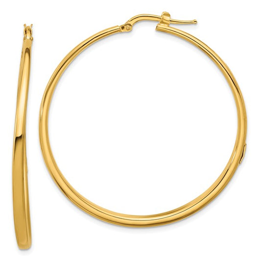 Herco 14K Polished Curved Round Hoop Earrings