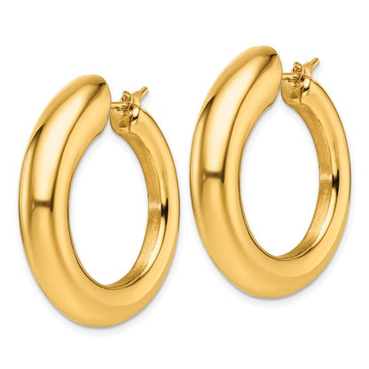 Herco 14K Polished Graduated Round Hoop Earrings