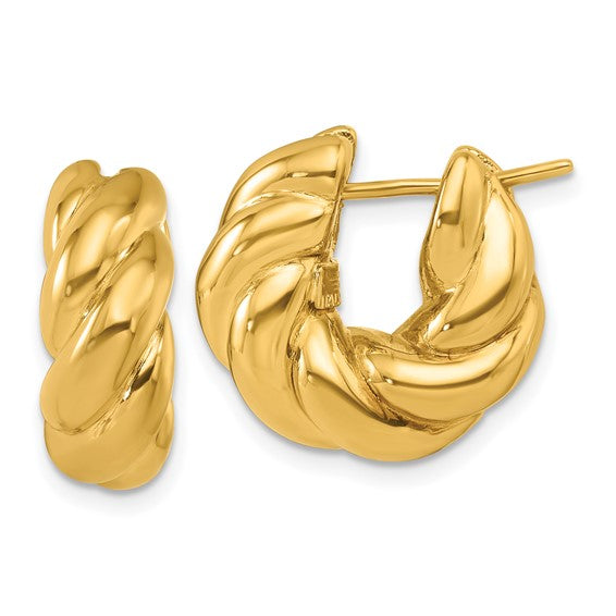 Herco 18K Polished and Twisted Hoop Earrings