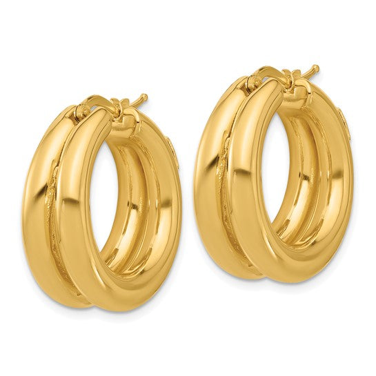 Herco 14K Polished Double Round Hoop Earrings