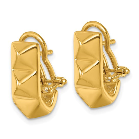 Herco 14K Polished 7mm Studded Omega Back Earrings