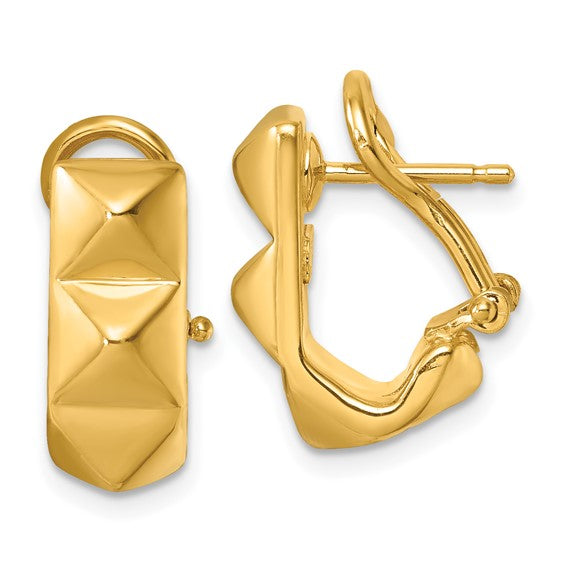 Herco 14K Polished 7mm Studded Omega Back Earrings
