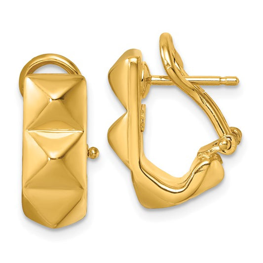 Herco 14K Polished 7mm Studded Omega Back Earrings