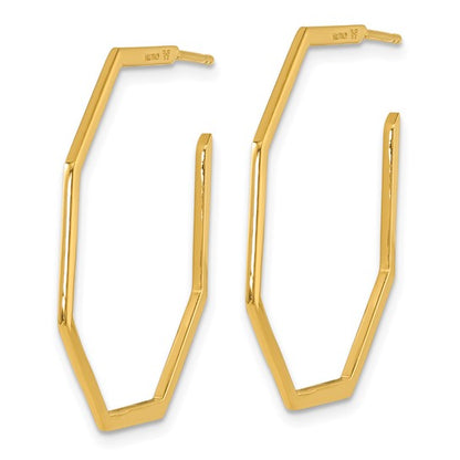 Herco 14K Polished Octagon Post Hoop Earrings